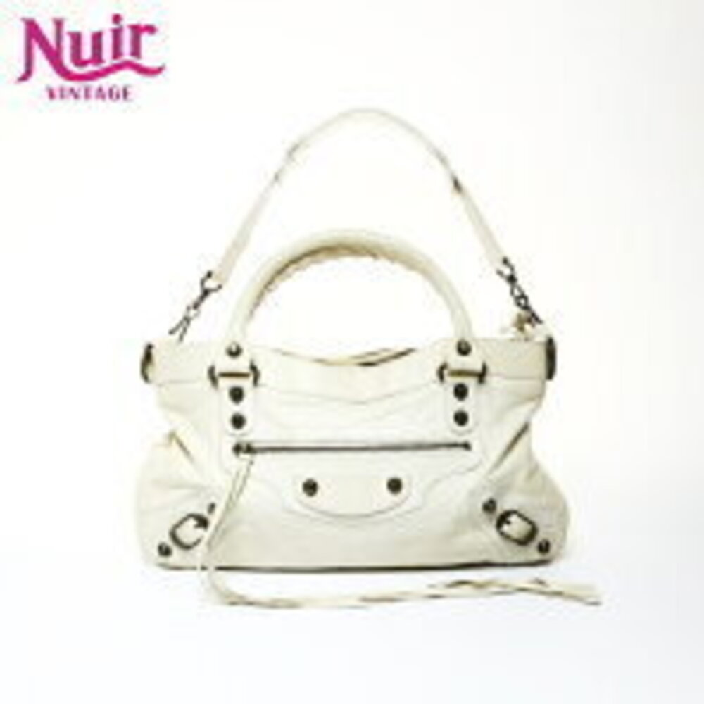 Balenciaga The First City Cream Shoulder Bag